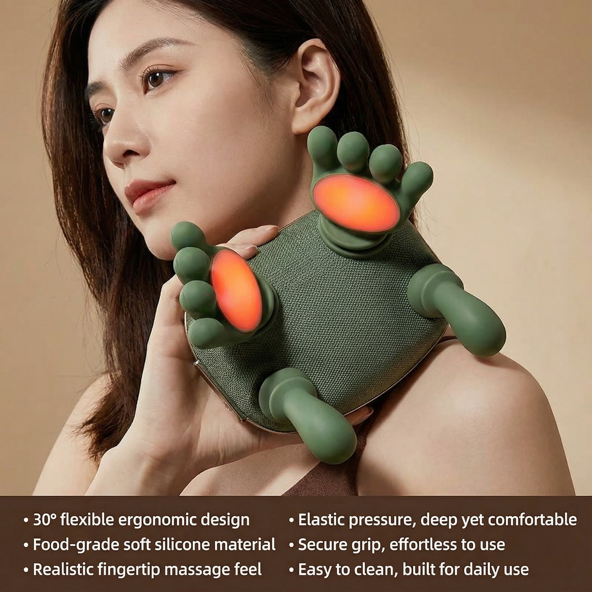 Electric Neck & Shoulder Massager with Heat | Rechargeable Type-C