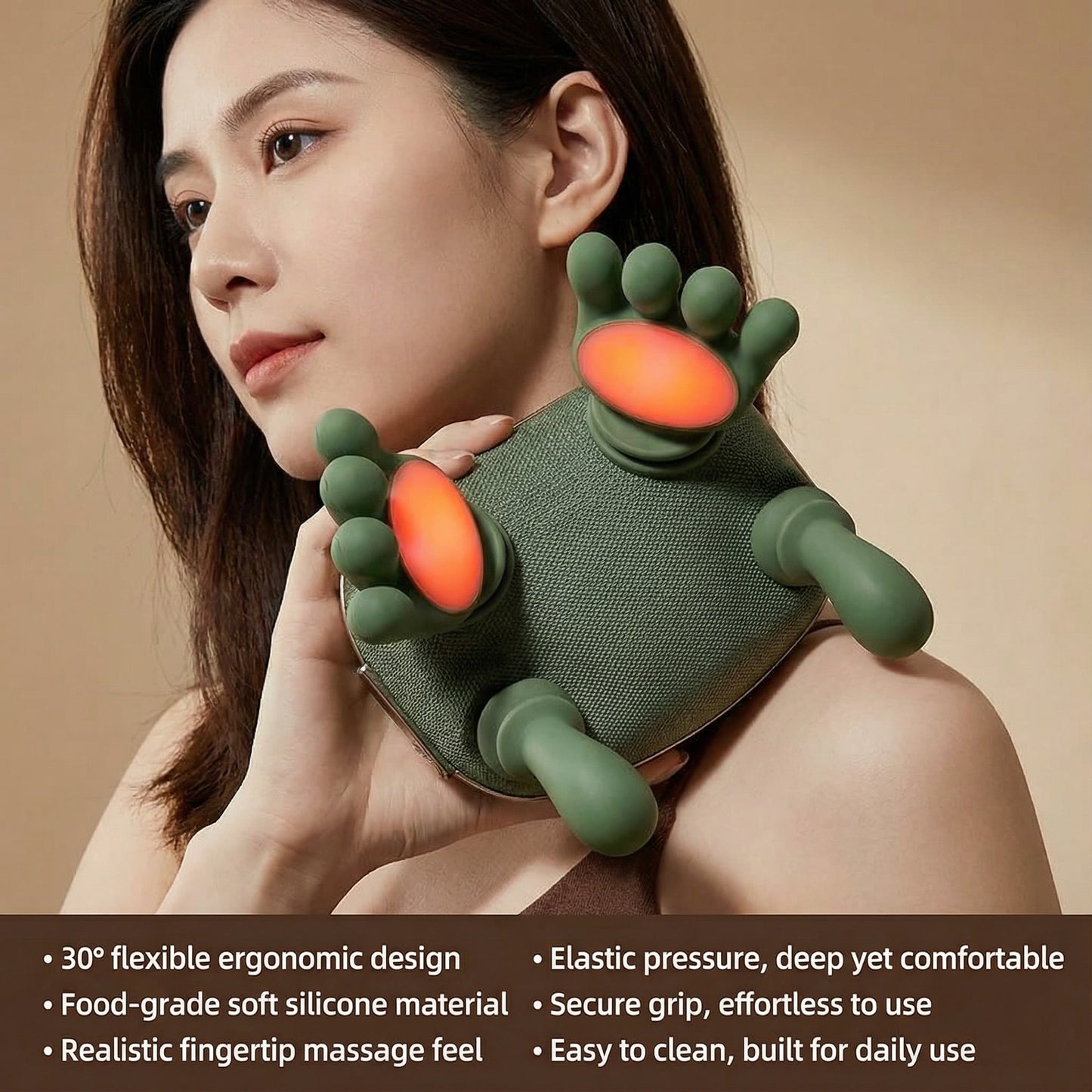 Electric Neck & Shoulder Massager with Heat | Rechargeable Type-C