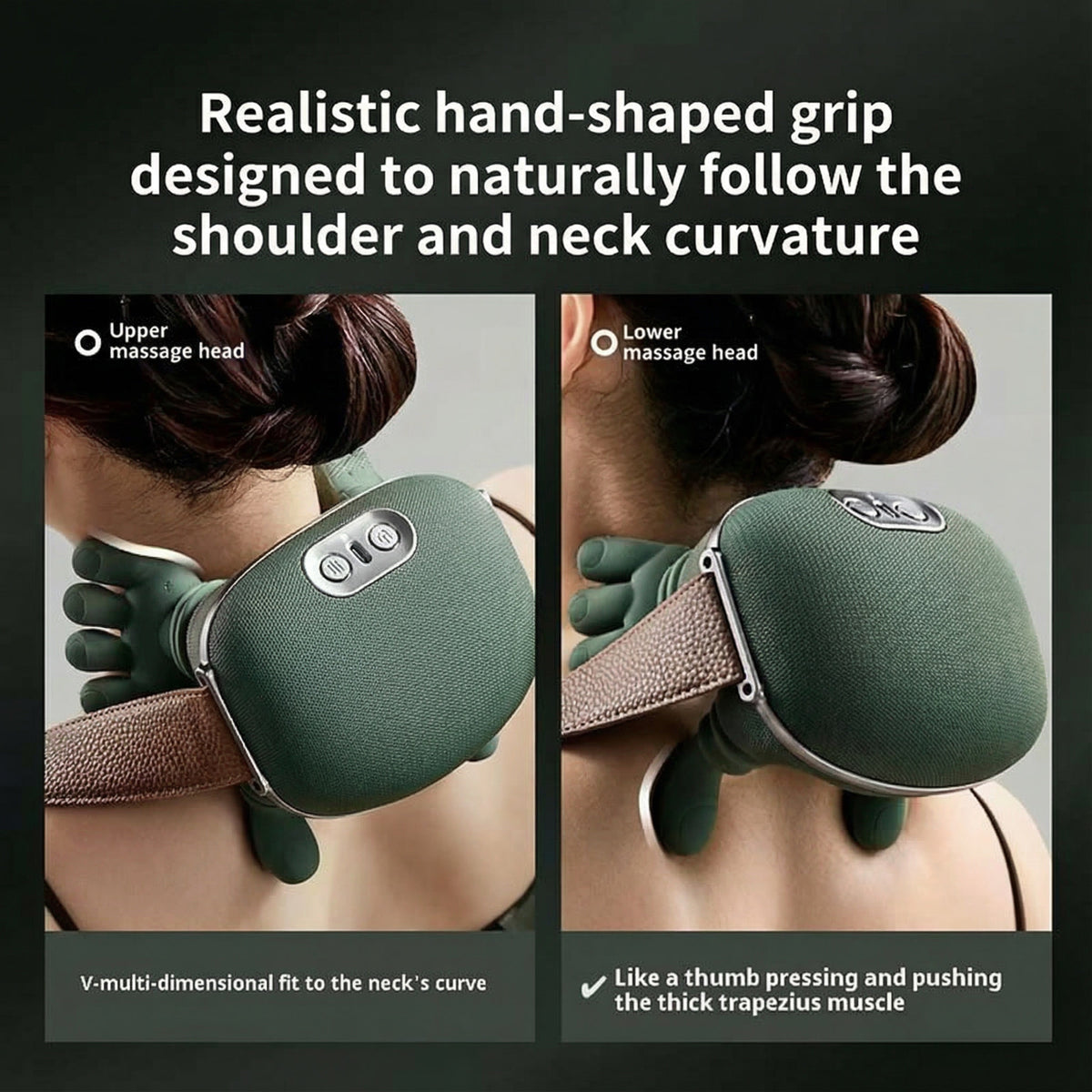 Electric Neck & Shoulder Massager with Heat | Rechargeable Type-C
